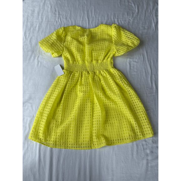 Junior Girl's Bright Yellow Summer Dress, Balloon Sleeves, Mini Dress, XS, NWT - Picture 3 of 8